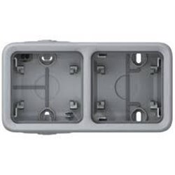 Boitier à embouts prog plexo composable gris - 2 postes horizontaux LEGRAND 069672