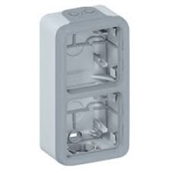 Boitier à embouts prog plexo composable gris - 2 postes verticaux LEGRAND 069661