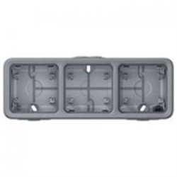 Boitier à embouts prog plexo composable gris  - 3 postes horizontaux LEGRAND 069680
