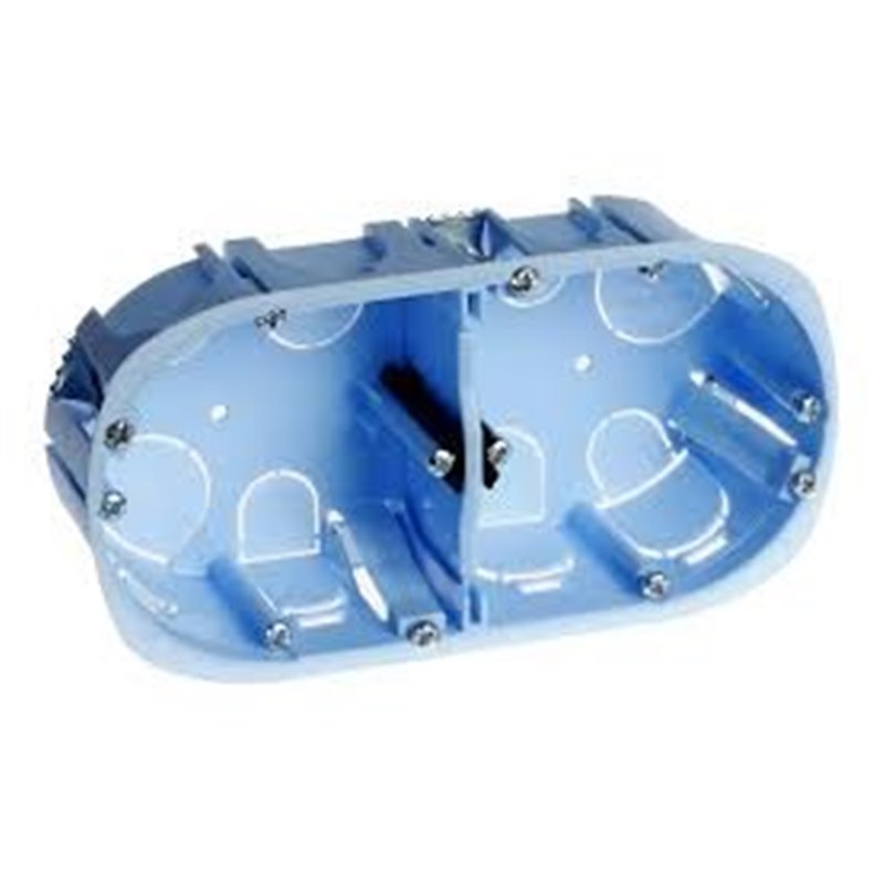 Boite d'encastrement - cloison sèche - vis - 2 postes - horizontal/vertical - prof. 40mm EUR'OHM 52044 Boite d'encastrement - cloison sèche - vis - 2 postes - horizontal/vertical - prof. 40mm EUR'OHM 52044
