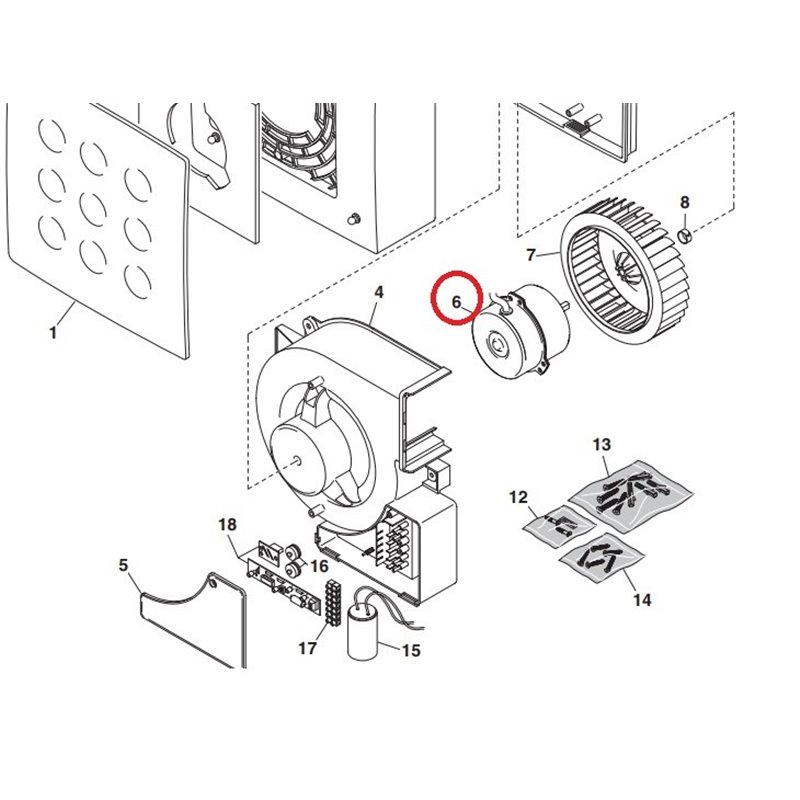 Moteur de turbine pour aérateur centrifuge Vortice 1325000308