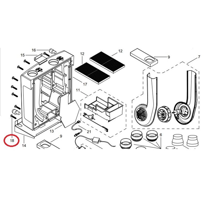 Vis longue pour appareil Vortice 5673132001