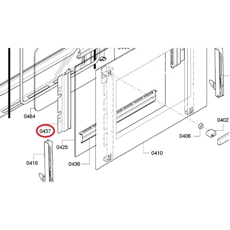 Support de vitre pour four Bosch 00612040