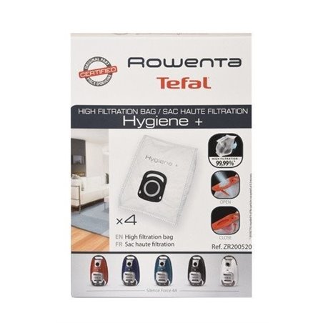 Sacs microfibre Hygiène+ 4A Aspirateur Silence Force Rowenta/Tefal ZR2500520