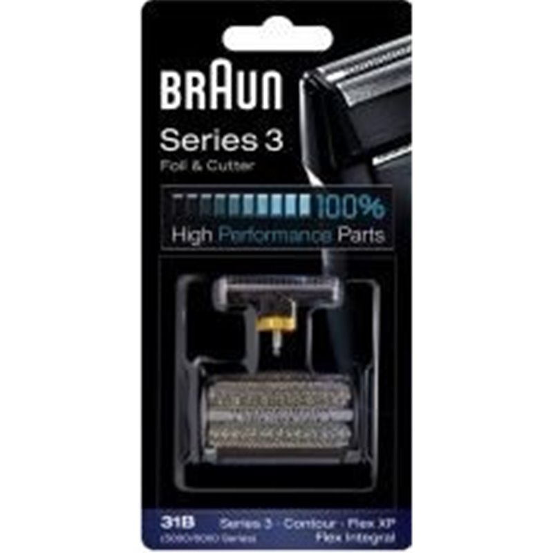 Tête Braun 31B – pour rasoir Braun – série 3 – Flex Integral / Flex XP / Contour – Combi-pack / grille + couteau – BA-5505771