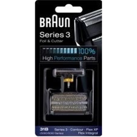 Tête Braun 31B – pour rasoir Braun – série 3 – Flex Integral / Flex XP / Contour – Combi-pack / grille + couteau – BA-5505771