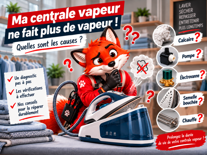  Ma centrale vapeur ne fait plus de vapeur : quelles sont les causes ?