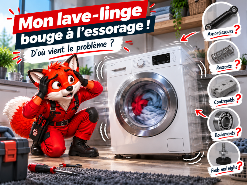 Mon lave-linge bouge à l’essorage : quelles sont les causes ?