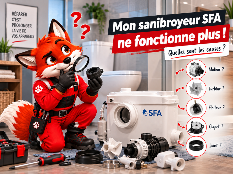 Mon sanibroyeur SFA ne fonctionne plus : causes et solutions