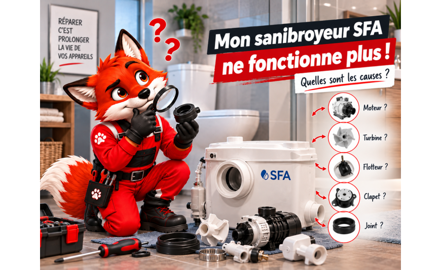 Mon sanibroyeur SFA ne fonctionne plus : causes et solutions